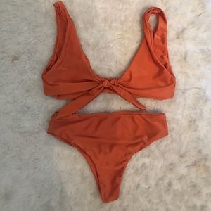 Burnt orange tie bikini